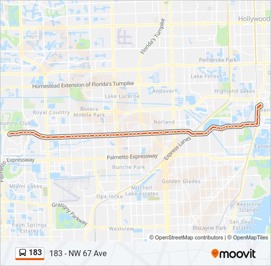 183 Route: Schedules, Stops & Maps - 183 - Nw 67 Ave (updated)