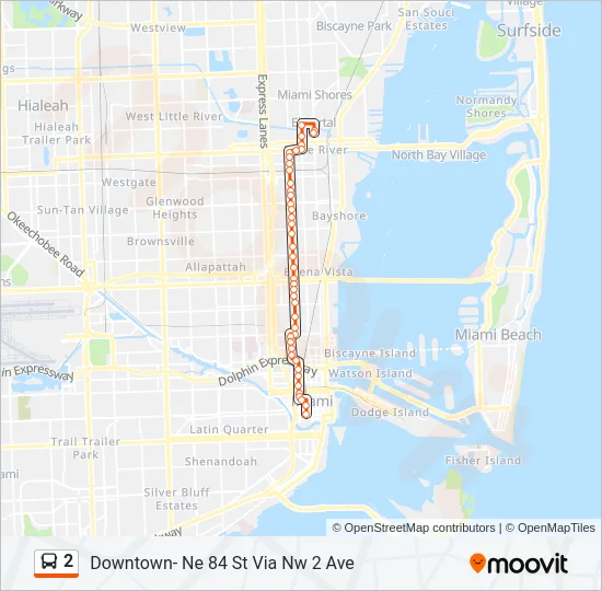 2 Bus Line Map