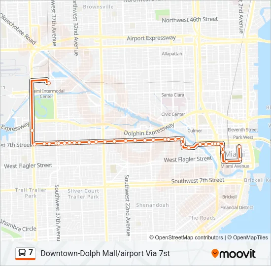 7 Bus Line Map