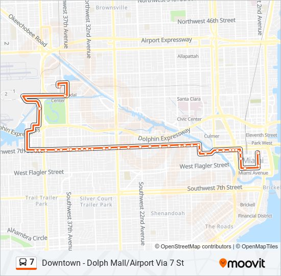 Mapa de 7 de autobús