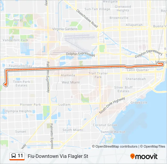 11 Bus Line Map