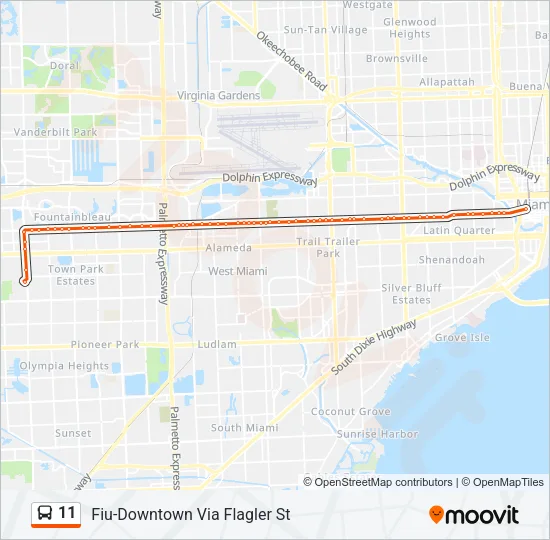 11 Bus Line Map