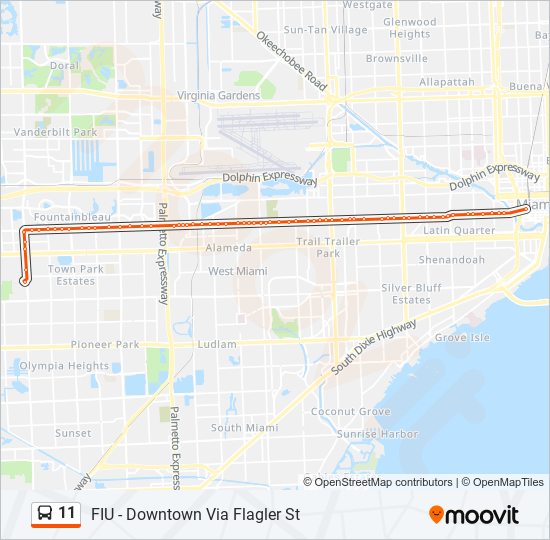 Mapa de 11 de autobús