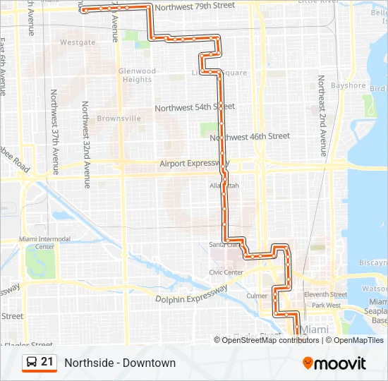 21 Bus Line Map