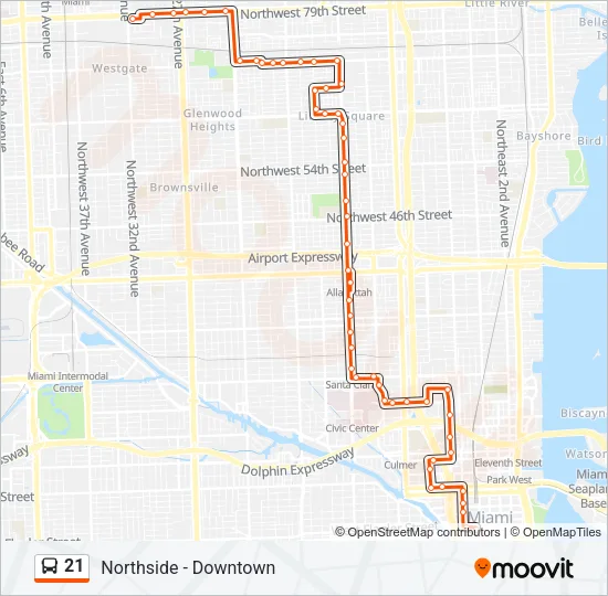 21 Bus Line Map