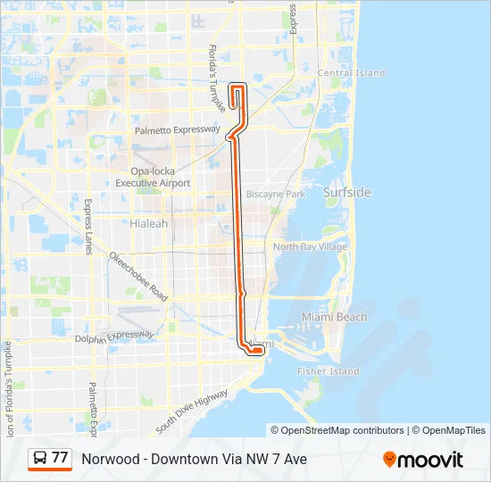 77 Bus Line Map