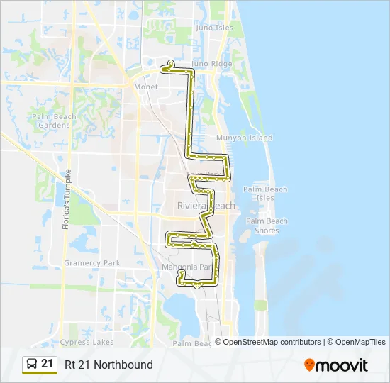 21 Bus Line Map
