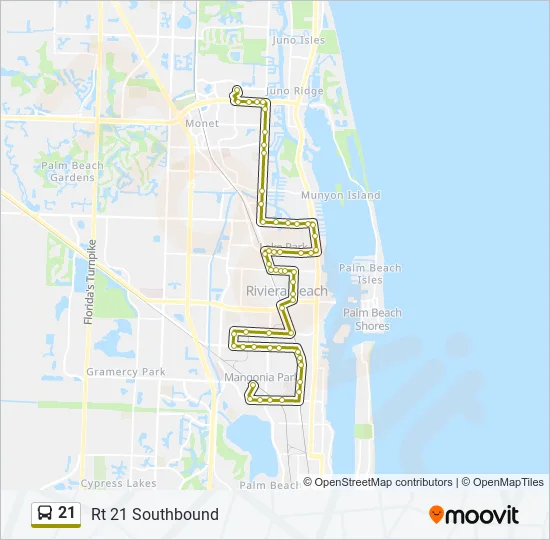 21 Bus Line Map