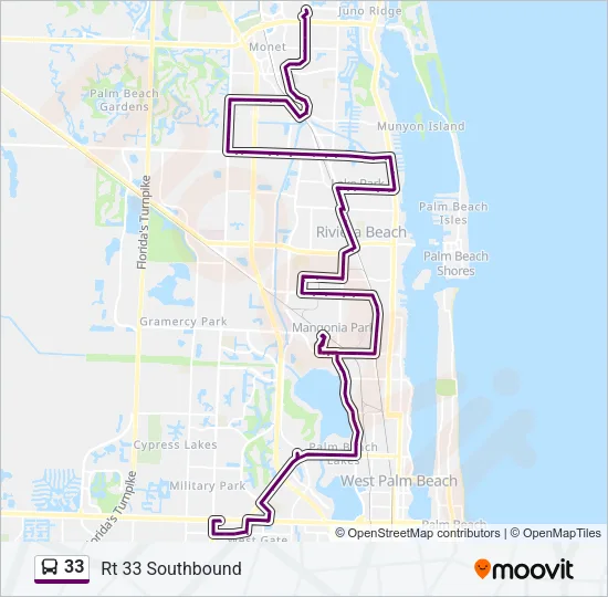 33 Bus Line Map