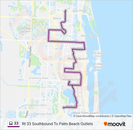 33 Bus Line Map