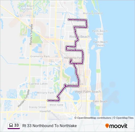 33 Bus Line Map