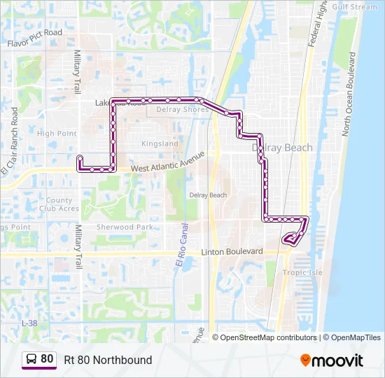 80 Bus Line Map