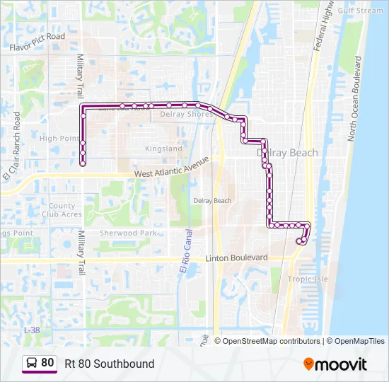 80 Bus Line Map