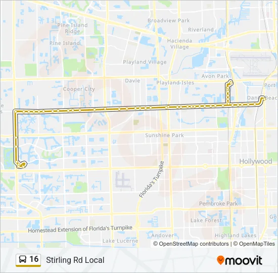 16 Bus Line Map