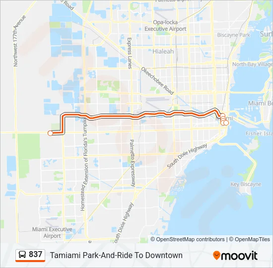 837 Bus Line Map