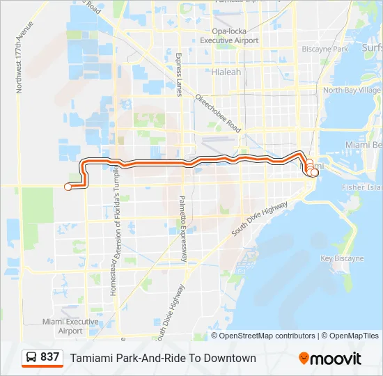 837 Bus Line Map