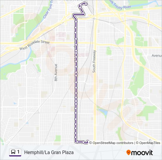 1 Bus Line Map