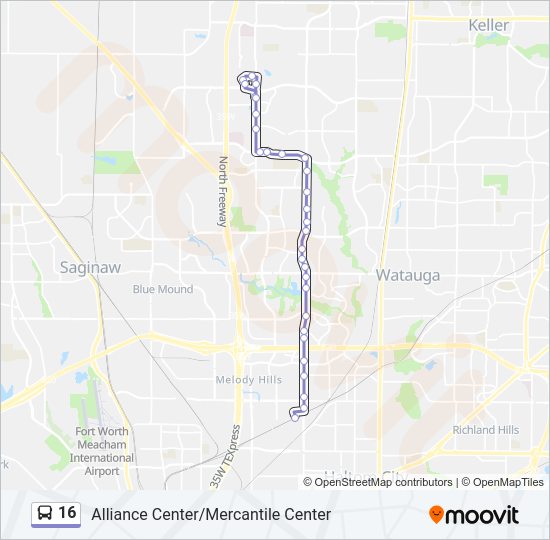 16 Bus Line Map