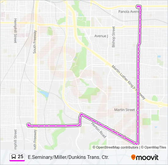 25 Bus Line Map