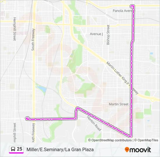 25 Bus Line Map