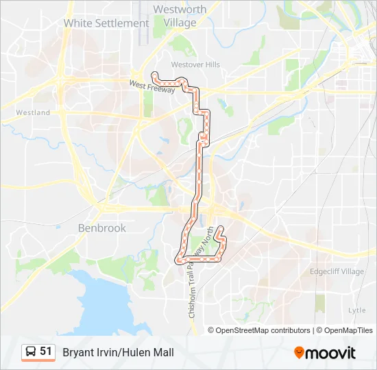 51 Bus Line Map