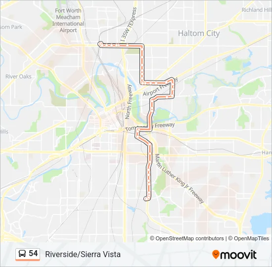 54 Bus Line Map