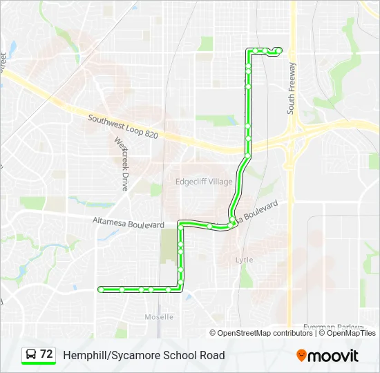 72 Bus Line Map