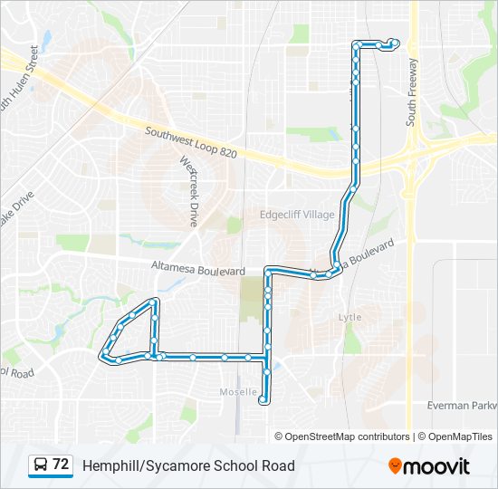 Mapa de 72 de autobús