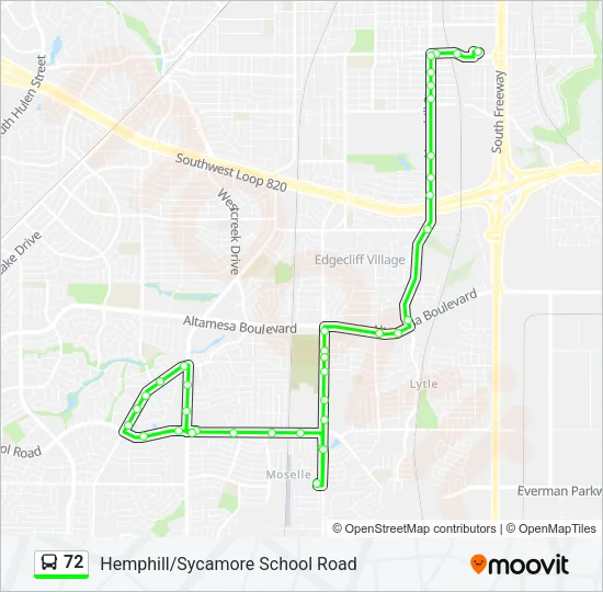 72 Bus Line Map