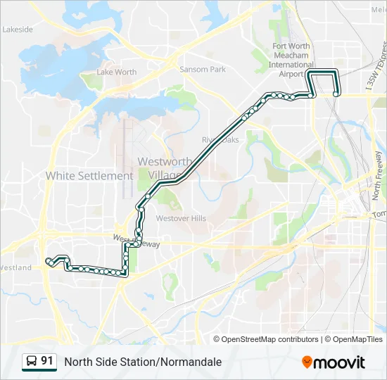 91 Bus Line Map