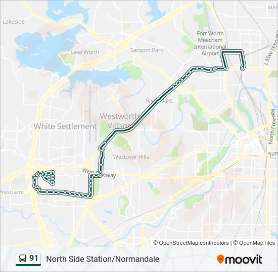 91 Bus Line Map