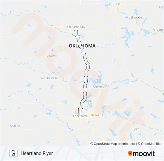 HEARTLAND FLYER Train Line Map