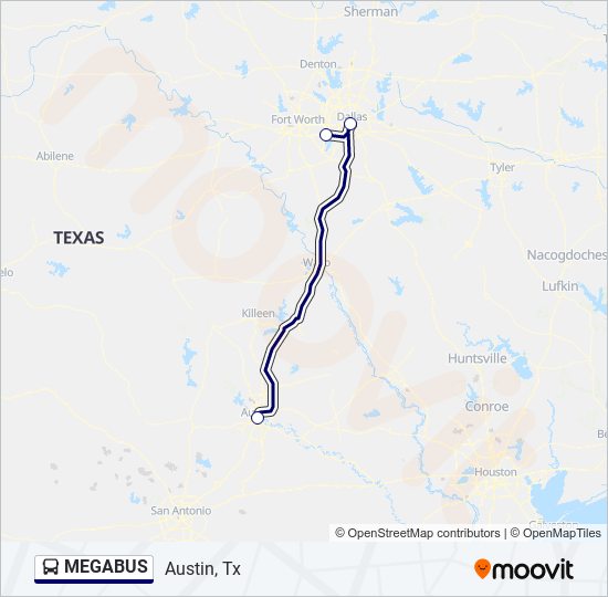 Mapa de MEGABUS de autobús