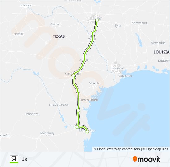 FLIXBUS US1166 bus Line Map