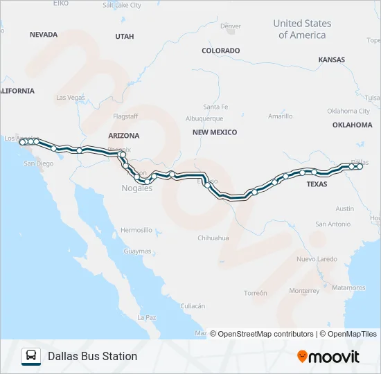 GREYHOUND US1000 Bus Line Map
