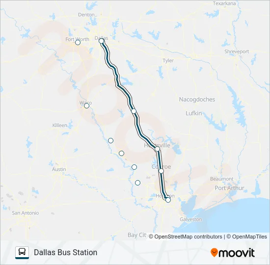 GREYHOUND US1100 Bus Line Map