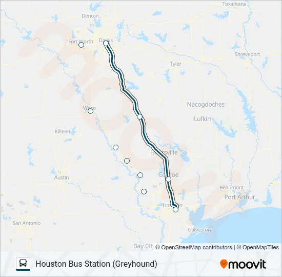 GREYHOUND US1100 Bus Line Map
