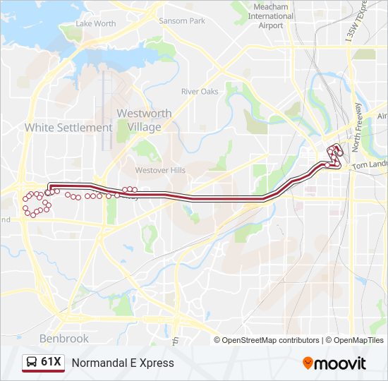 61X Bus Line Map