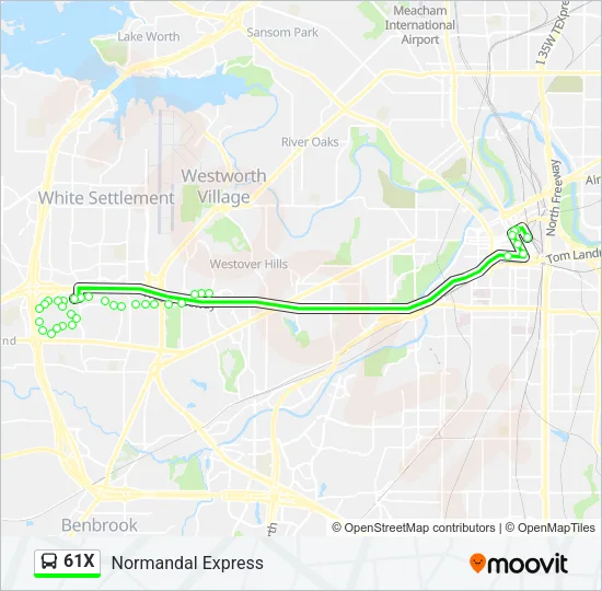 61X Bus Line Map