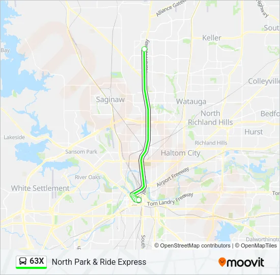 63X Bus Line Map