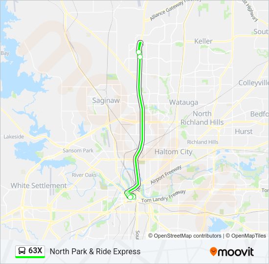63X Bus Line Map