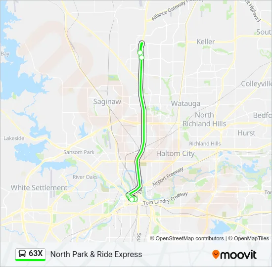 63X Bus Line Map