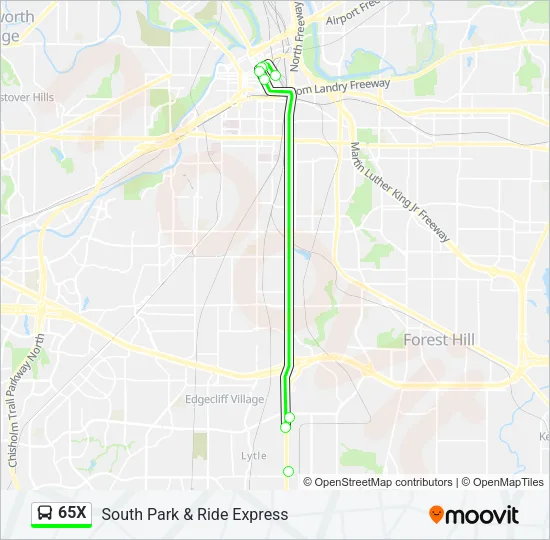 65X Bus Line Map