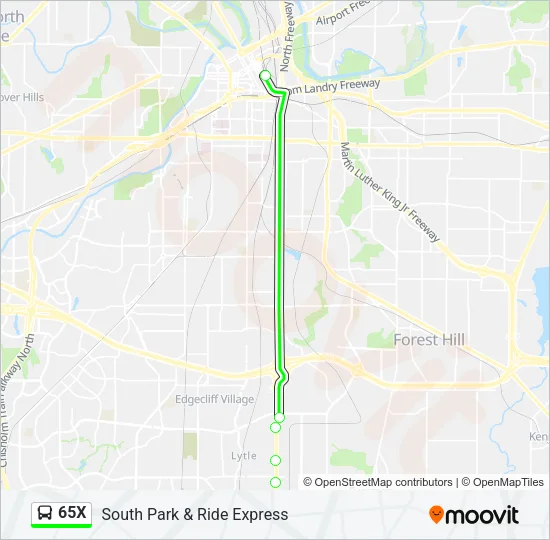 65X Bus Line Map