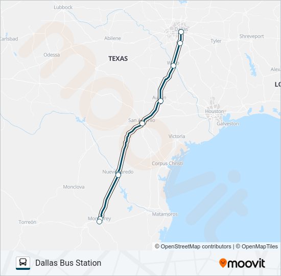 GREYHOUND US1160 Bus Line Map