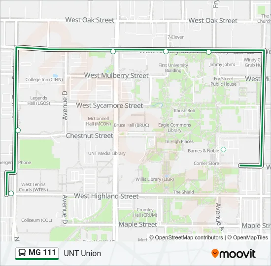 MG 111 Bus Line Map