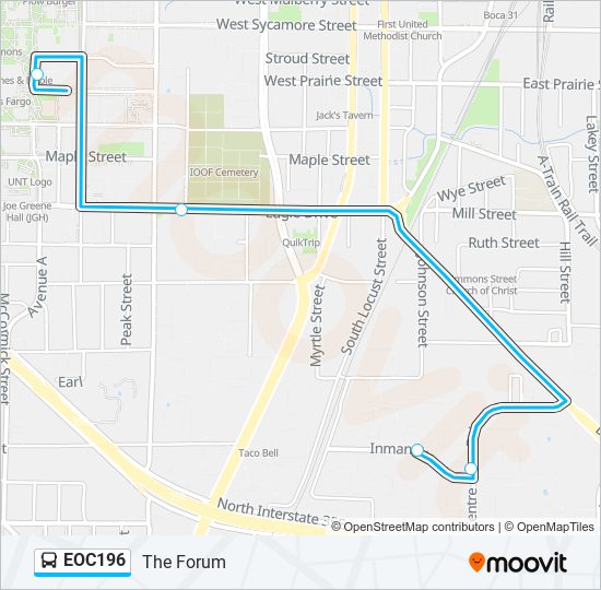 Mapa de EOC196 de autobús
