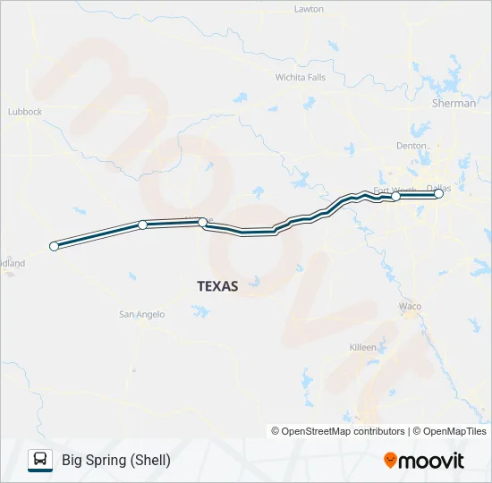 GREYHOUND US1000E Bus Line Map