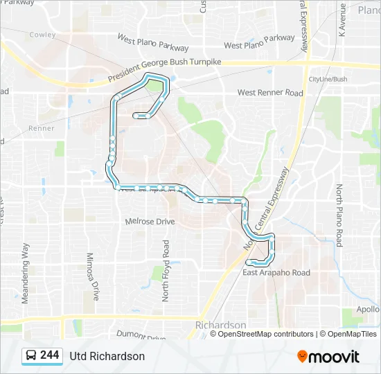 244 Bus Line Map
