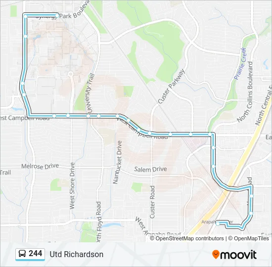 244 Bus Line Map